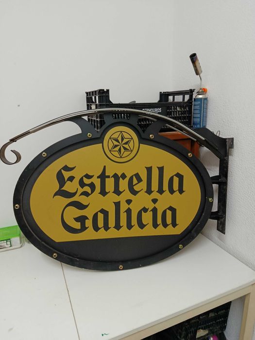 Placa Publicidade Estrela Galícia Ferro NOVA