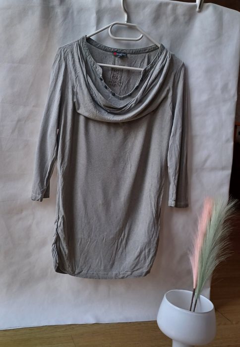 Street One śliczny sweterek sweter narzutka bluzka 38 40 M L szary beż