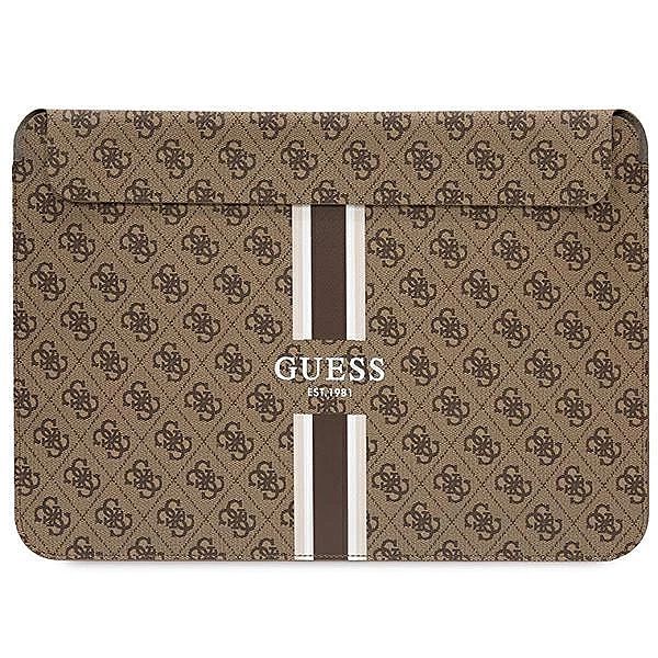 Pokrowiec Guess 4G Printed Stripes na laptopa 16" - brązowy
