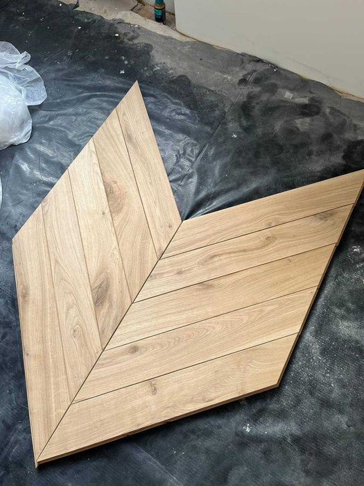 Паркетна дошка RUSTIC 100×600×20 мм | Французька ялинка | Без покриття