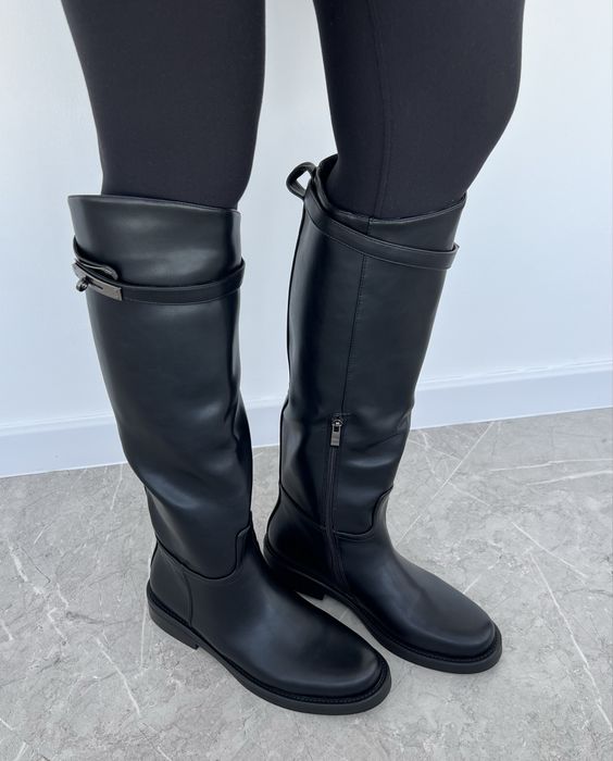 Жіночі сапоги Єрмес,Чоботи труби,сапоги високі Єрмес,демісезонні чобот