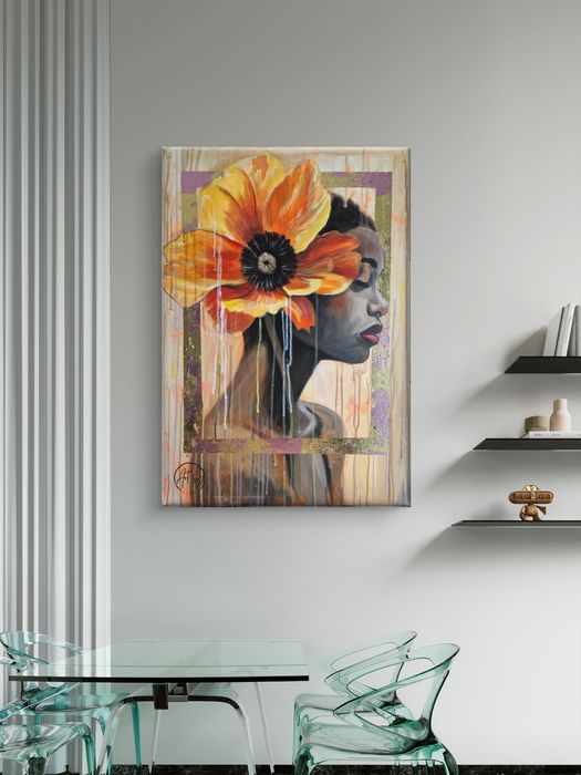 Obraz  recznie malowany wewnętrzny ogień 50x70cm