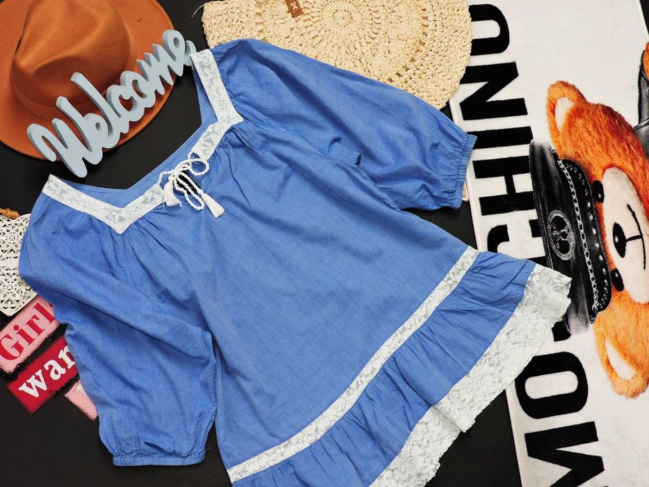 H&M Bluzka tunika boho hafty S