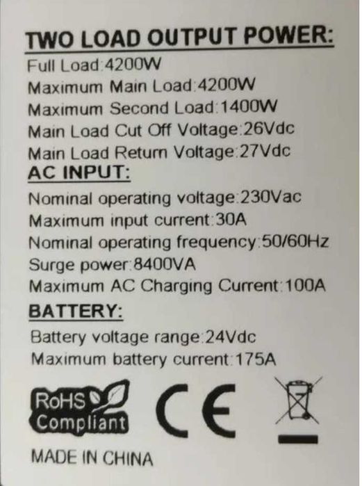 Склад Київ PowMr 4200W 24V нова безшумна модель 2025!