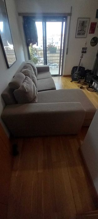 Sofá GRANDFORT de 3 lugares com chaise longue, tecido lavável, suuuper-confortável!