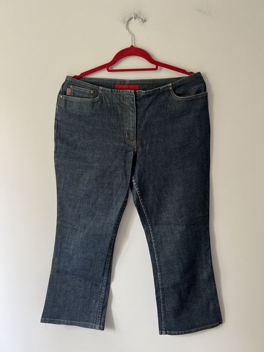 Gtanatowe spodnie jeansowe do kostek FCUK roz. 42 / 12 / XL