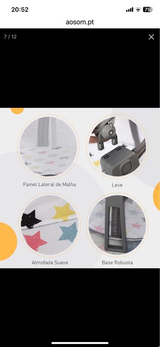 Berço portátil circular para bebé ate seis meses