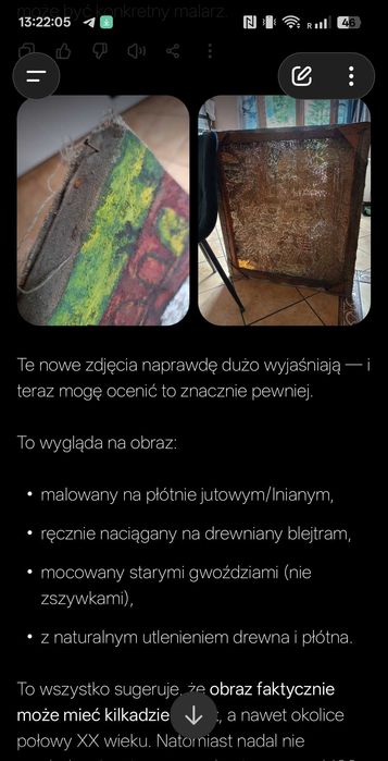 Stary obraz sakralny olej na płótnie ekspresjonizm religijny