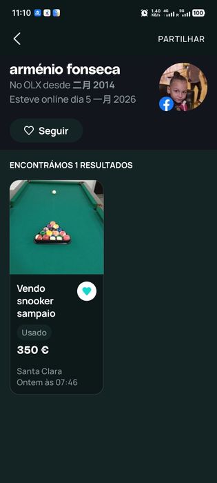 Mesa de Snooker usado
