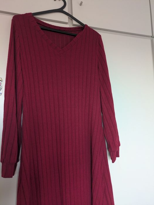 Vestido midi como novo bordeaux