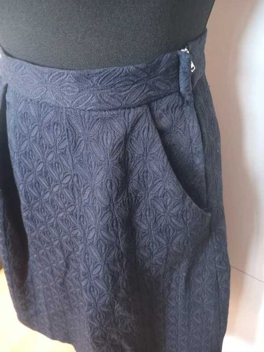 granowa spódnica elegancka zara granatowy