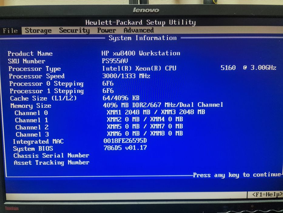 Potwór server HP xw8400 Workstation - bez dysku - osobiscie