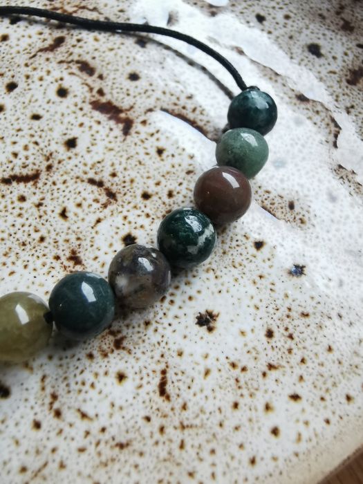 Bransoletka handmade agat mszysty kamienie naturalne