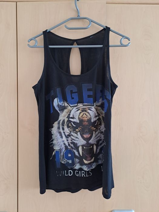 bluzka House S, bez rękawów z nadrukiem Tiger
