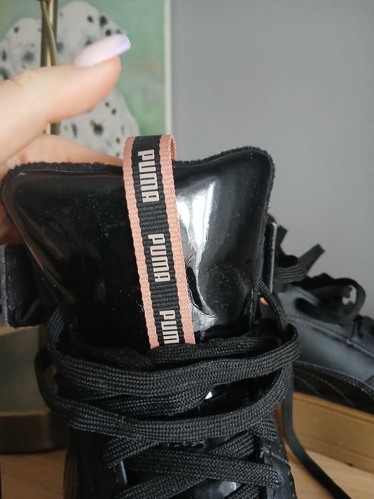 Puma Karmen Rebelle Mid WTR z brązową, platformową podeszwa