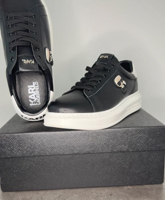 meskie karl lagerfeld obuwie nowe skorzane buty karl sneakersy
