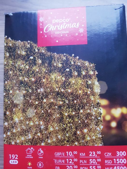 Nowy łańcuch świetlny 192 Led Marki Pepco