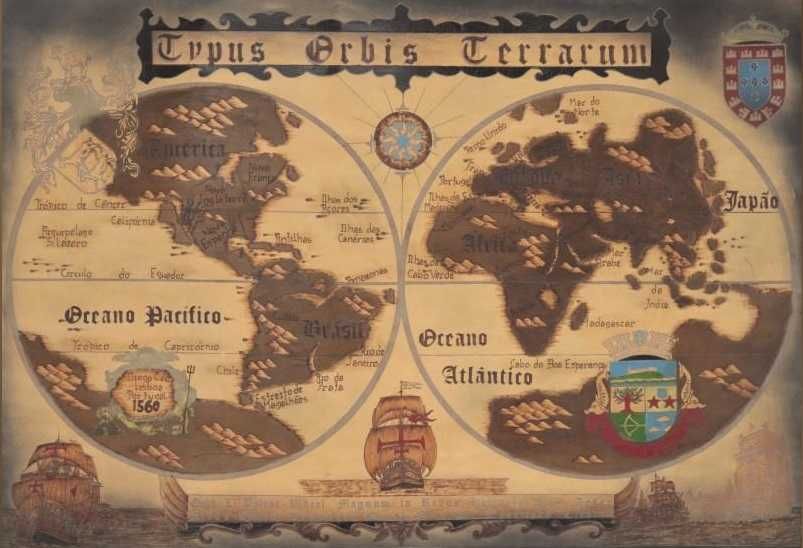 Mapa Mundo em pele genuina 114cm x 97cm