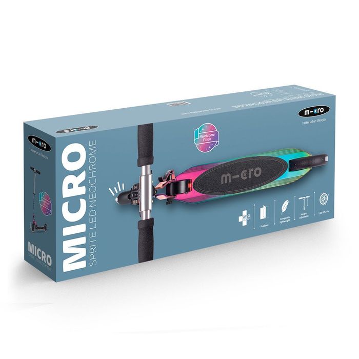 Двоколісний самокат Micro Sprite LED Неохром SA0237