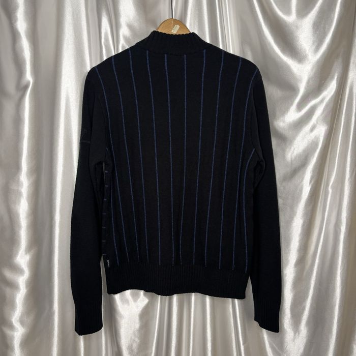 vintage czarny golf sweter Versace jeans couture kratkę paski unisex