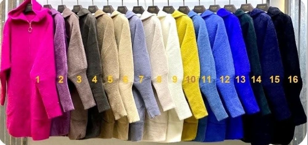 Płaszcz alpaka kaptur suwak. Brąz 4