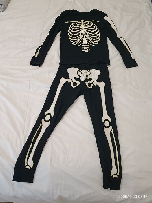 Fato/pijama esqueleto Halloween