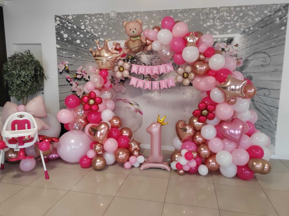 Ścianki z balonów, kwiatów