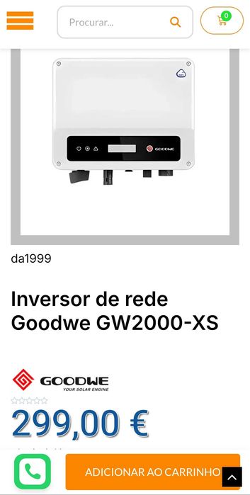 Inversor solar monofásico GoodWe GW2000-XS de 2 kW