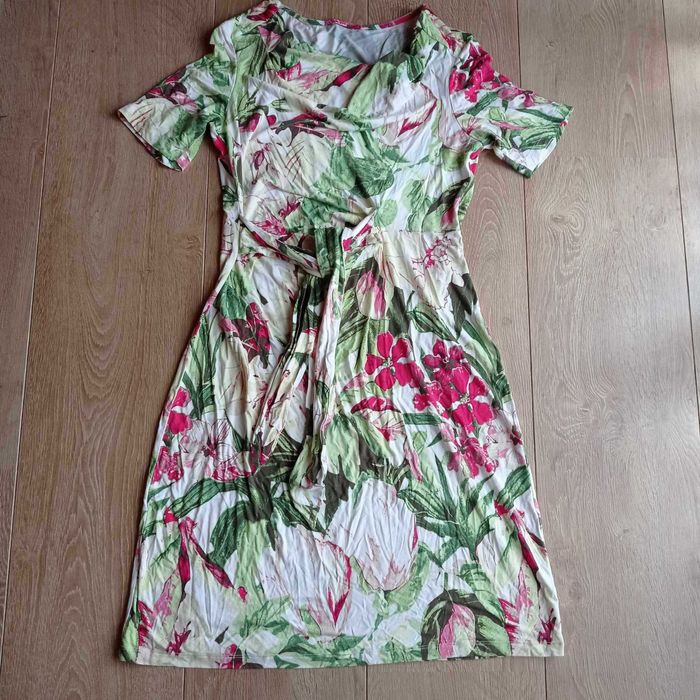 Butik sukienka wiązana dekolt woda kwiaty letnia wiązana 38/40 - M/L