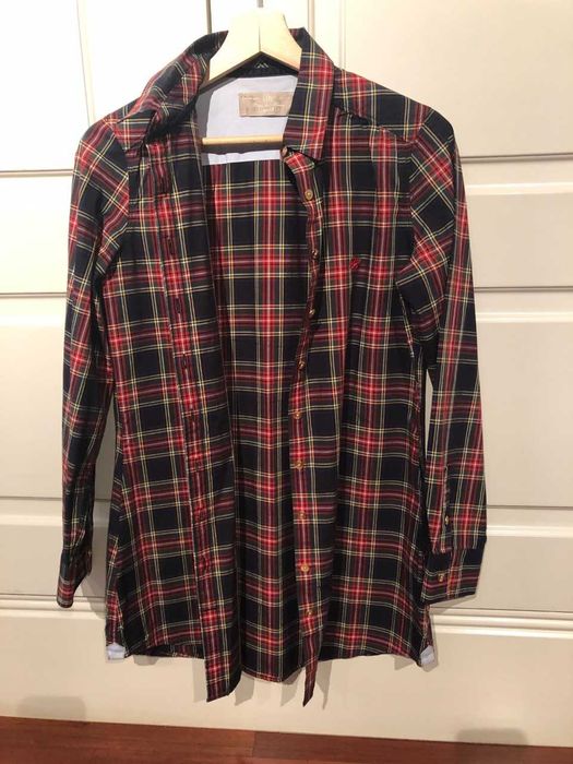 camisa ao xadrez na  moda em tons de azul marca PEDRO DEL HIERRO   38