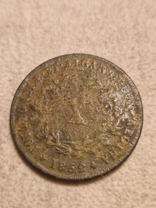 Moeda de X Reis 1852 D. Maria II