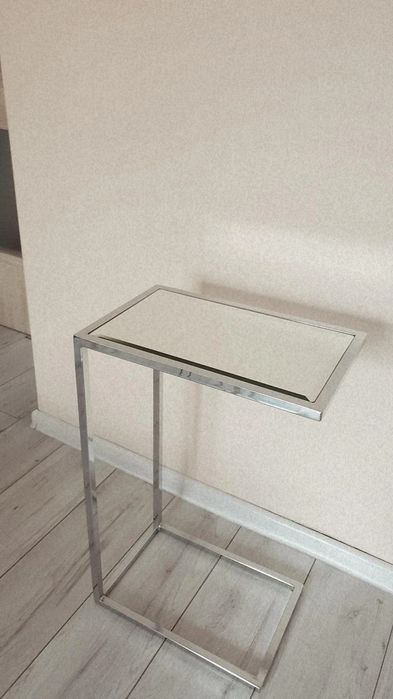 Zestaw 2 chromowanych stolików T.K Maxx srebrna konsola lustro hit