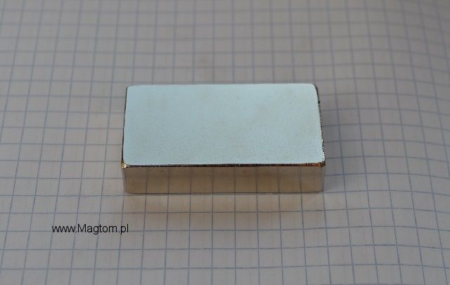 Magnes neodymowy 45x25x10 N42 płytkowy mocny  magnes z neodymu