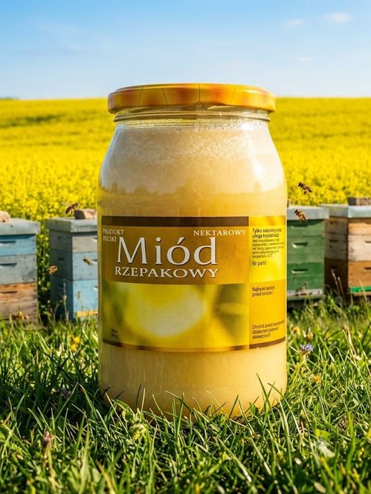 Miód rzepakowy z własnej pasieki