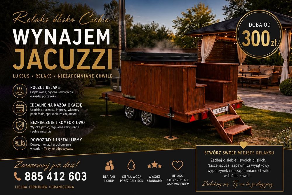 Balia ogrodowa jacuzzi mobilna bania