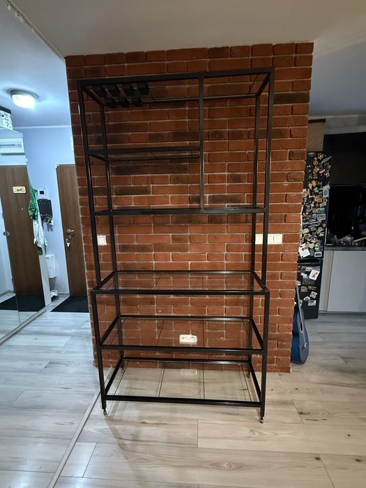Metalowy szklany Regał LOFT duży barek
