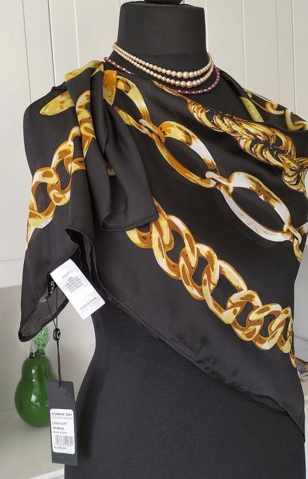 Nowa czarna stylowa elegancka chusta apaszka Cubus new scarf