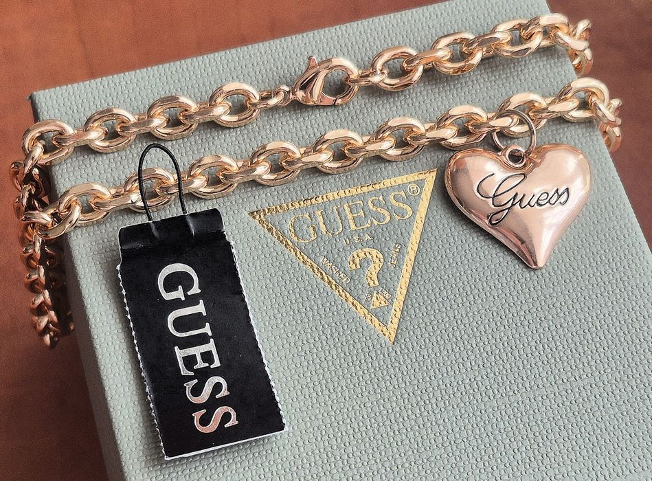 Guess Premium Naszyjnik Łańcuszek Złoty Pozłacany jak Różowe Złoto 585 Rose Gold