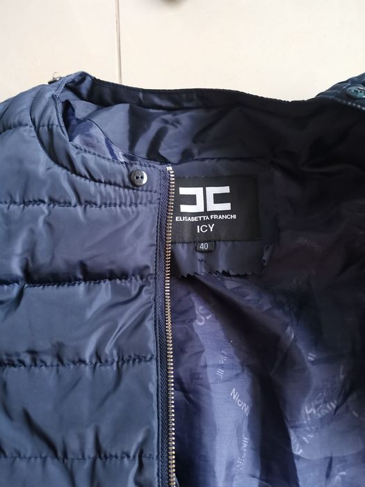 Elisabetta Franchi granatowa kurta puchowa 40 L