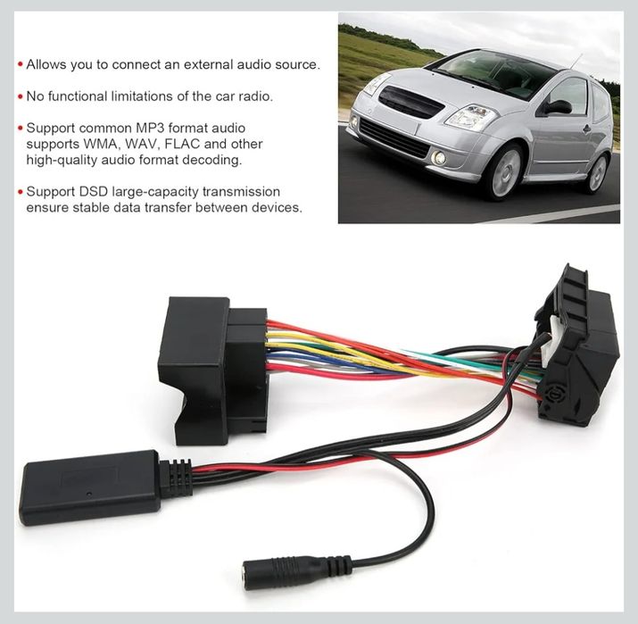 Adapter audio Bluetooth AUX moduł kabla muzycznego