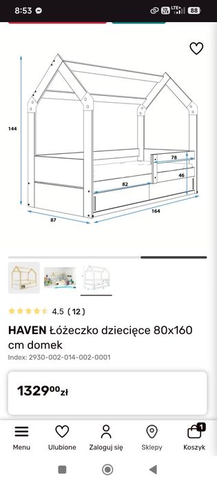 Sprzedam łóżko domek