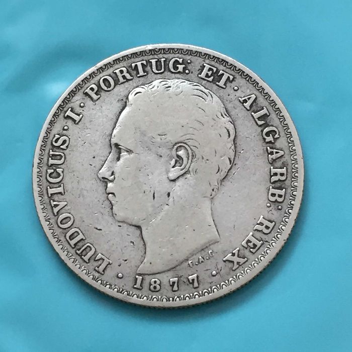 D. LUIZ I - 500 réis 1877 - prata