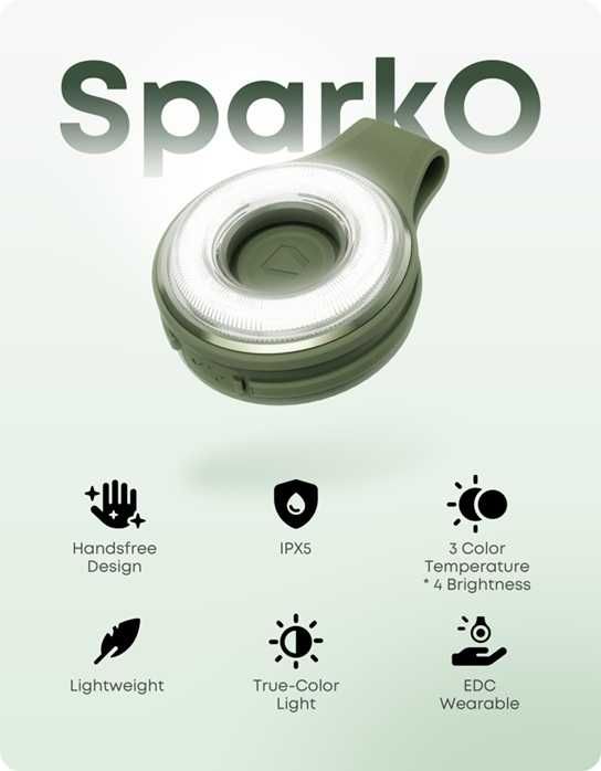 SparkO - rewelacyjna, personalna lampka latarka 4-in-1 +GRATIS!