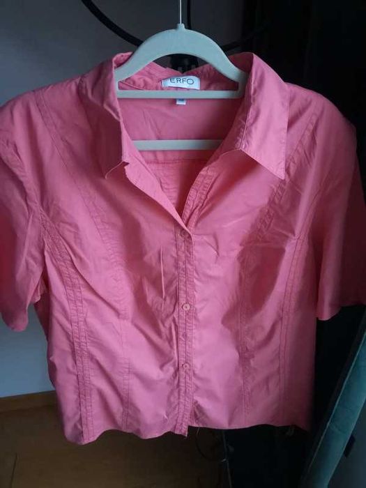 ERFO łososiowa koszula z ściągaczem r. 48
