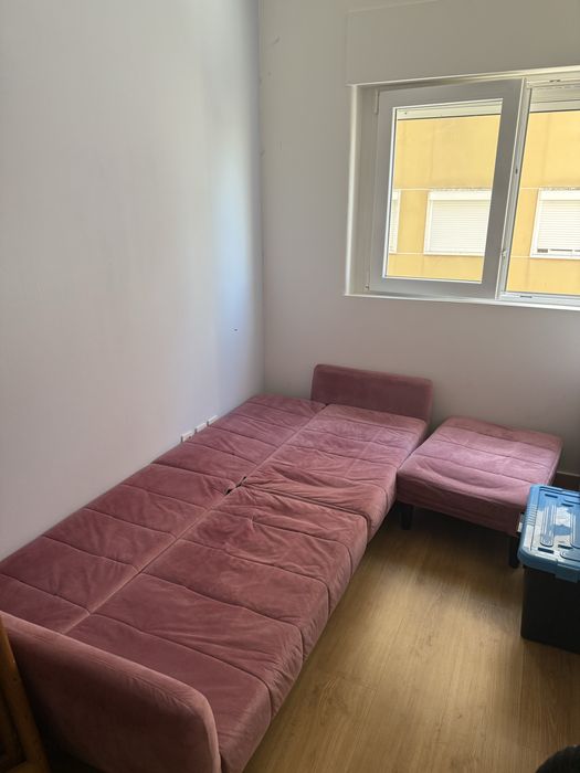 Sofá-cama c/ chaise-long movível