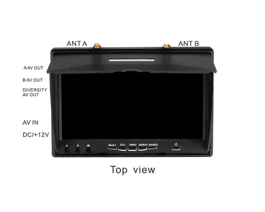 Монитор FPV LCD5802D 7" TFT LCD Screen 5.8G 40CH с приемником и АКБ