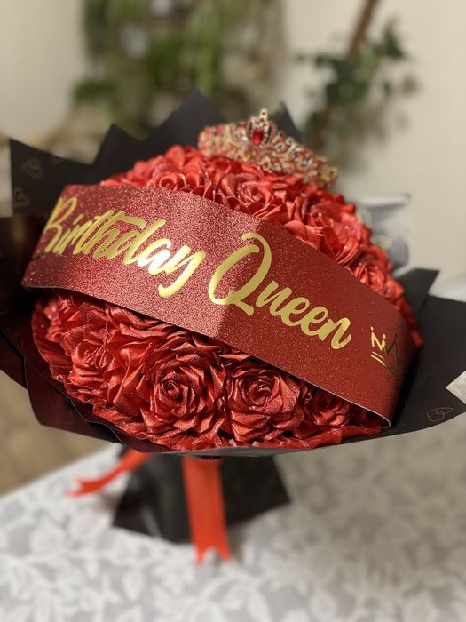 Bukiet wiecznych czerwonych róż 35szt zareczyny urodziny