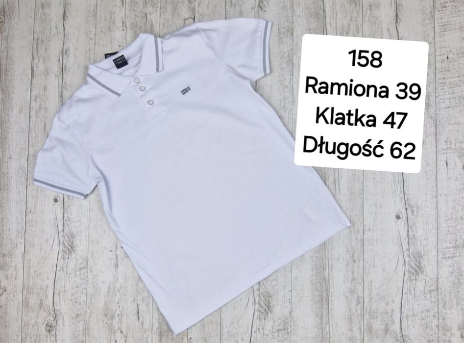 Koszulka chłopięca bawełniana Polo wizytowa elegancka 152,158