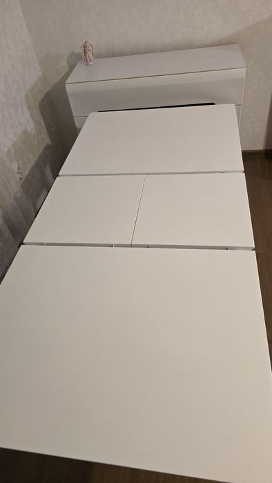 Стіл Торіно  розкладний, дерево ясень масив Білий