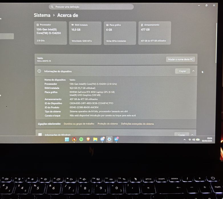Acer Nitro i5-13420H / RTX4050